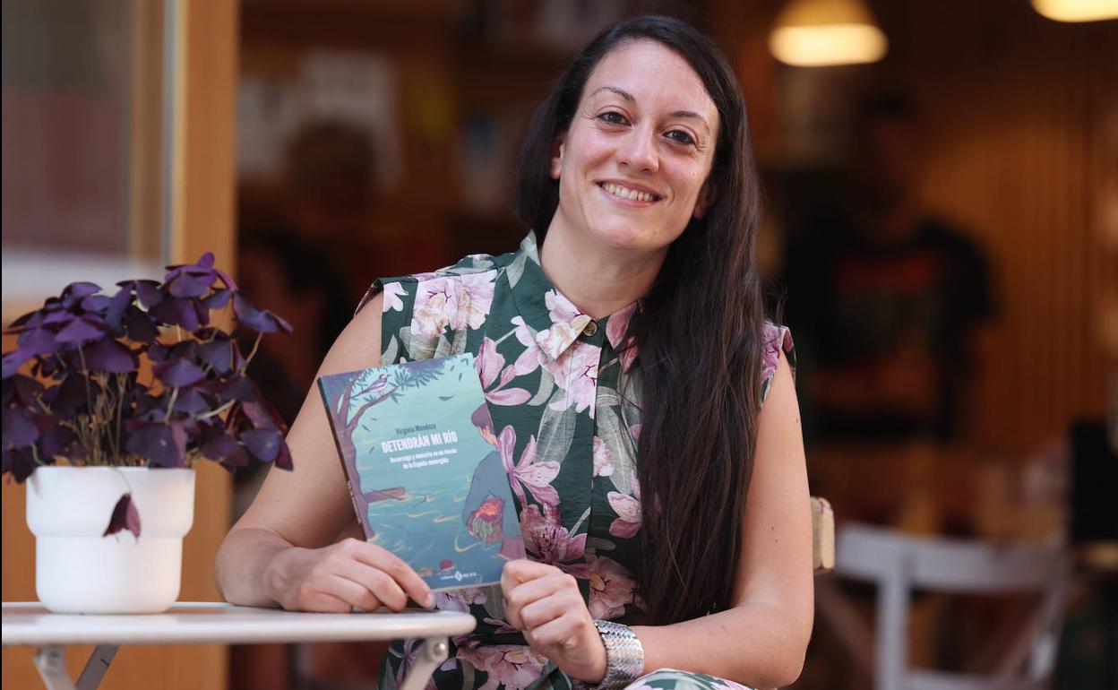 Virginia Mendoza, durante la presentación de 'Detendrán mi río', en Valladolid. 