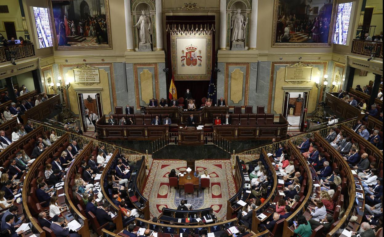 Hemiciclo del Congreso de los Diputados, durante el debate del Estado de la Nación.