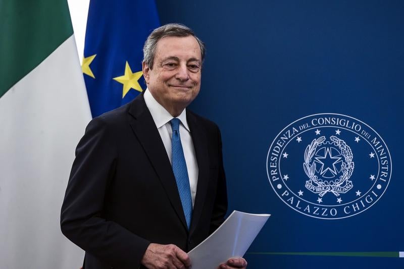 Mario Draghi afronta hoy en el Senado una nueva prueba de fuerza de la estabilidad gubernamental 