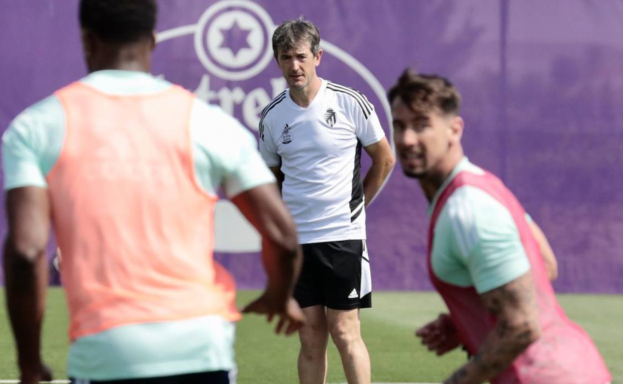 Pacheta, en un entrenamiento del Real Valladolid. 