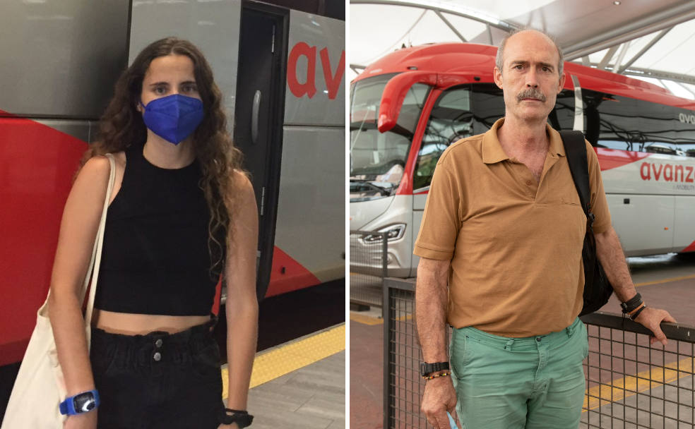 Isabel Zamarrón y Joaquín Gómez, dos de los usuarios afectados por la supresión de horarios.