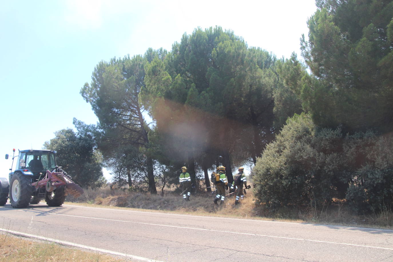 Imagen del incendio declarado en Cuéllar.