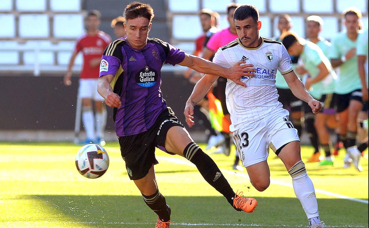 Iván Fresneda, durante el amistoso en Burgos del pasado sábado. 