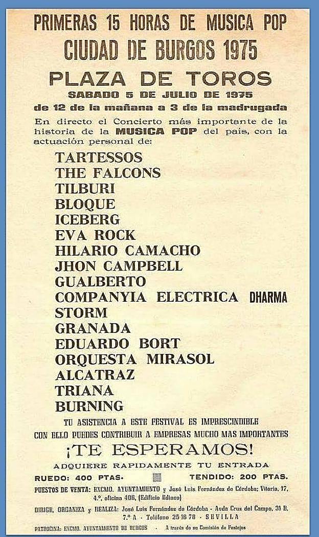 Cartel que anunciaba el festival burgalés en 1975. 