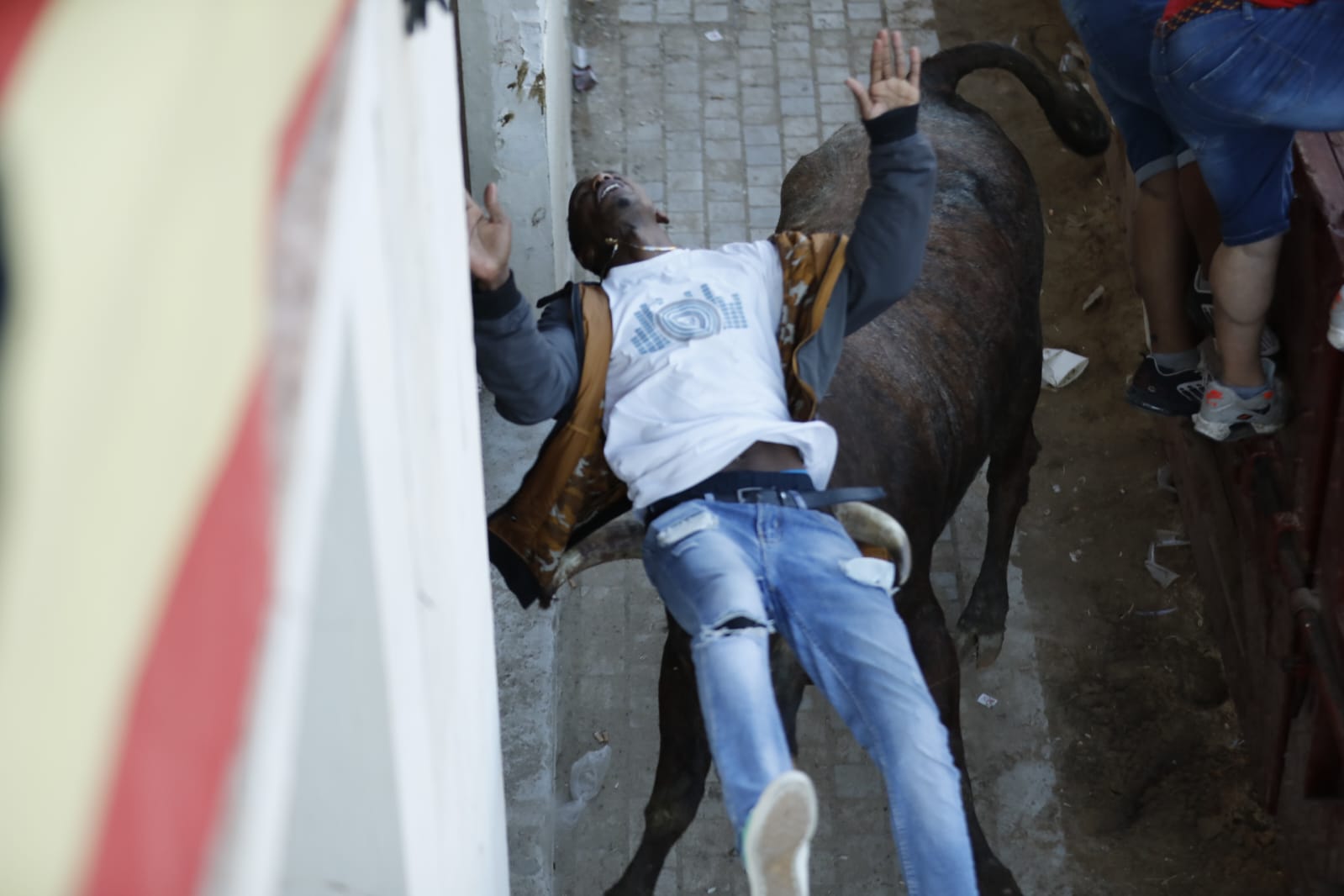 Fotos: La secuencia de imágenes del toro que ha embestido a un hombre en Peñafiel