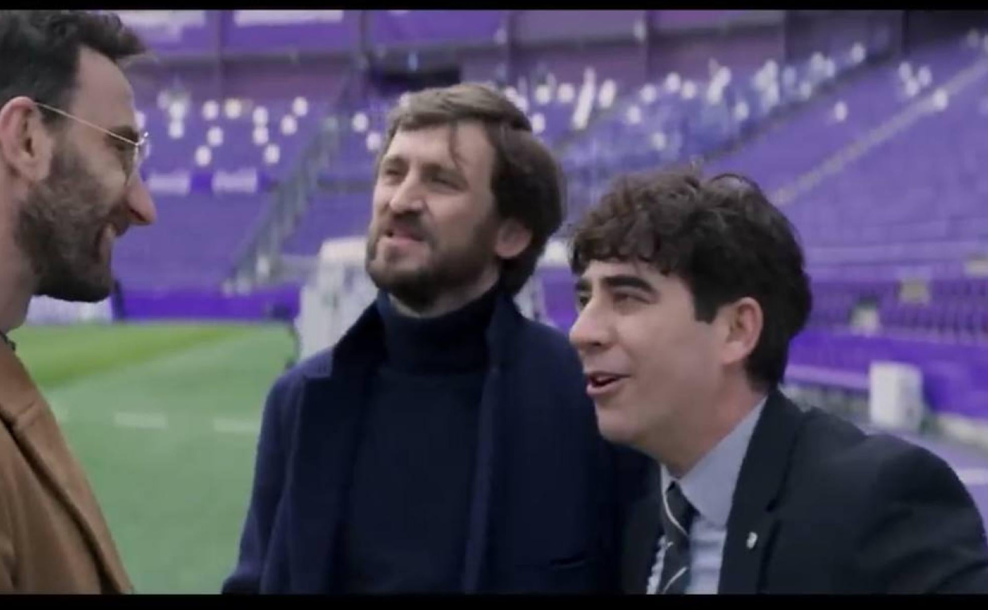 Raúl Jiménez (derecha), con Raúl Arévalo (centro) y Dani Rovira en el estadio Zorrilla