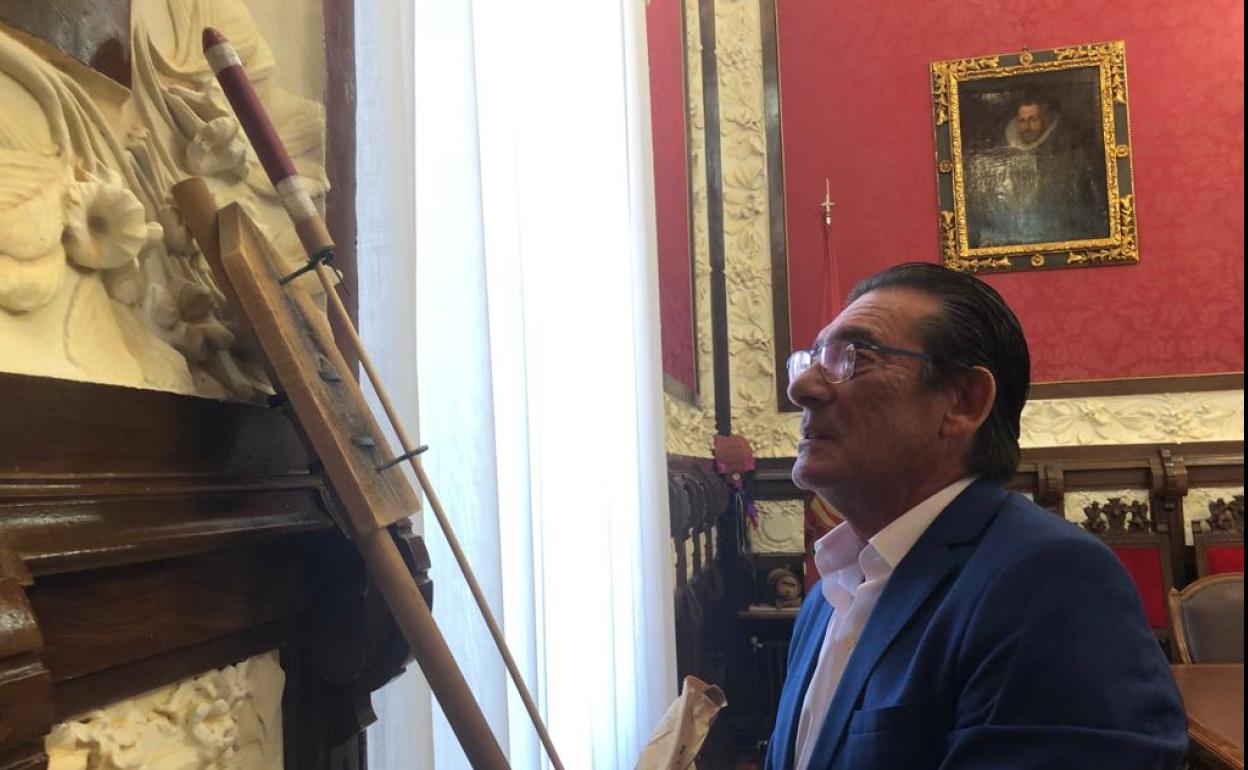 Alberto Vidal, pocos minutos antes de lanzar el chupinazo de las Ferias y Fiestas de Valladolid 2022. 