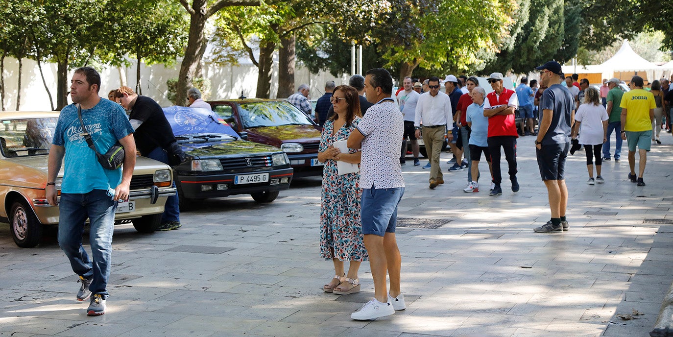 Concentración de coches clásicos en el parque del Salón