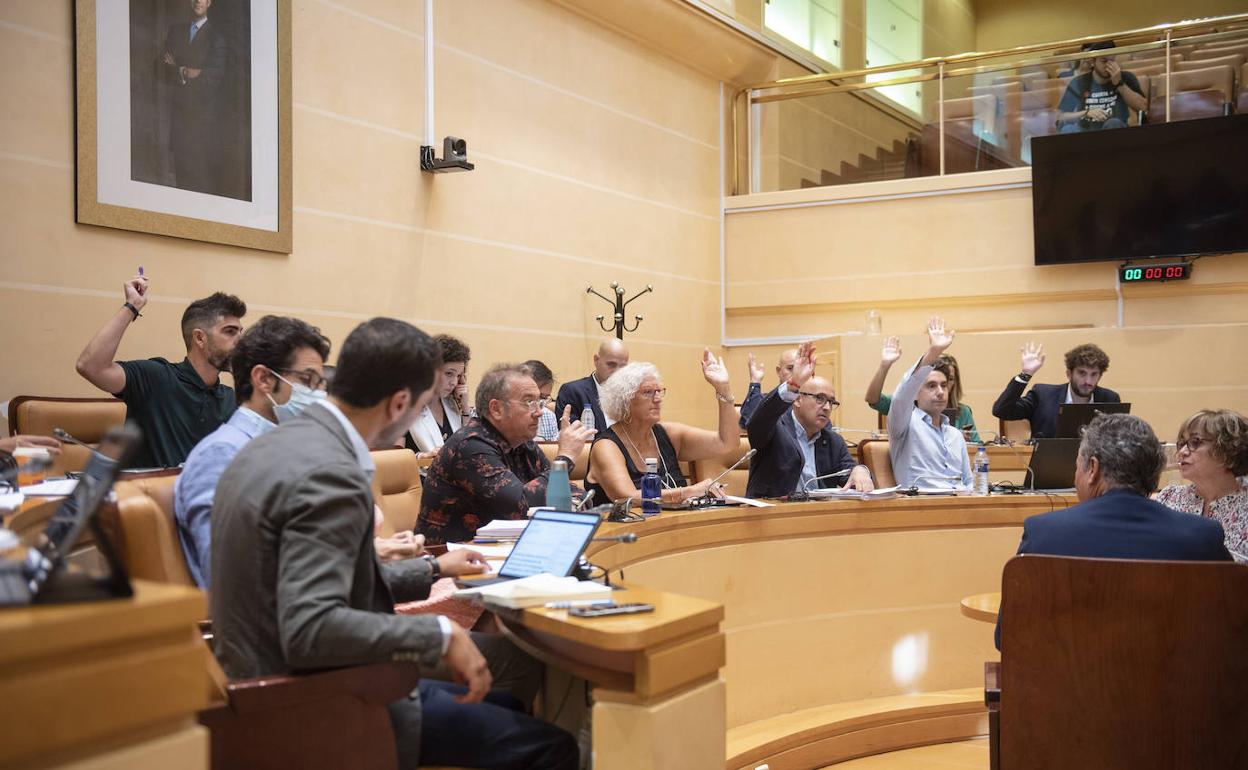 Votación en el pleno de agosto del Ayuntamiento de Segovia.