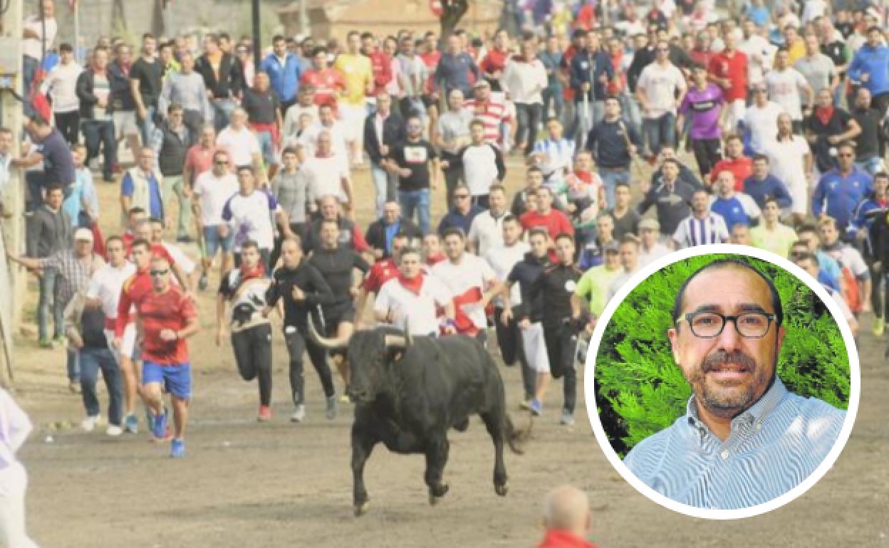 El festejo del Toro de la Vega celebrado en 2019, en detalle, el alcalde de la localidad Miguel Ángel Oliveira. 