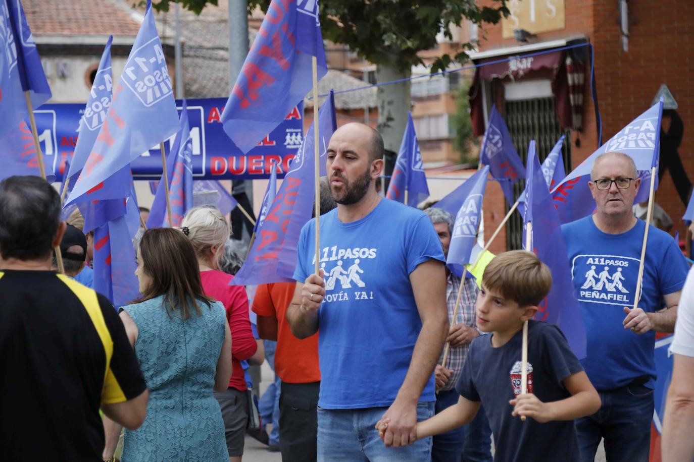 Concentración convocada por A11 Pasos este lunes en Peñafiel.