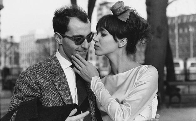 Jean-Luc Godard y su actriz y musa, Anna Karina.