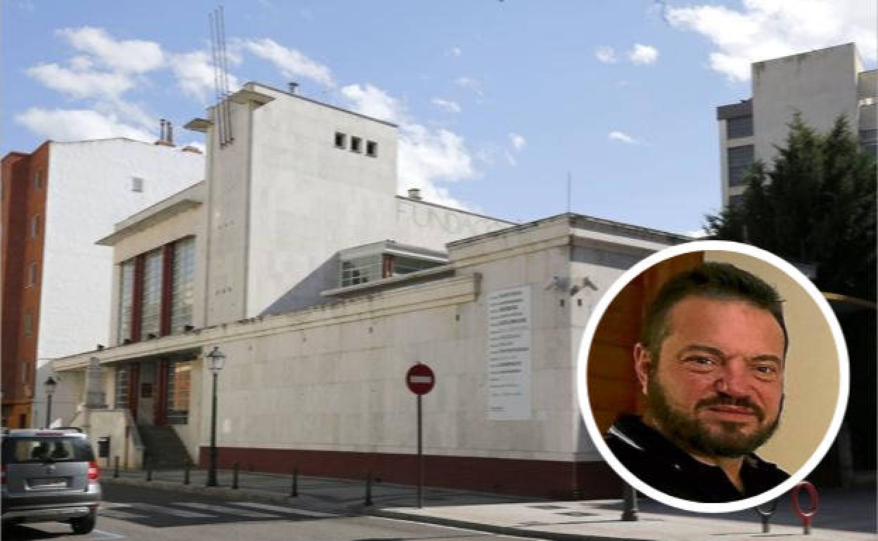 Edificio de la Fundación Caneja. En el círculo, Juan Guardiola.