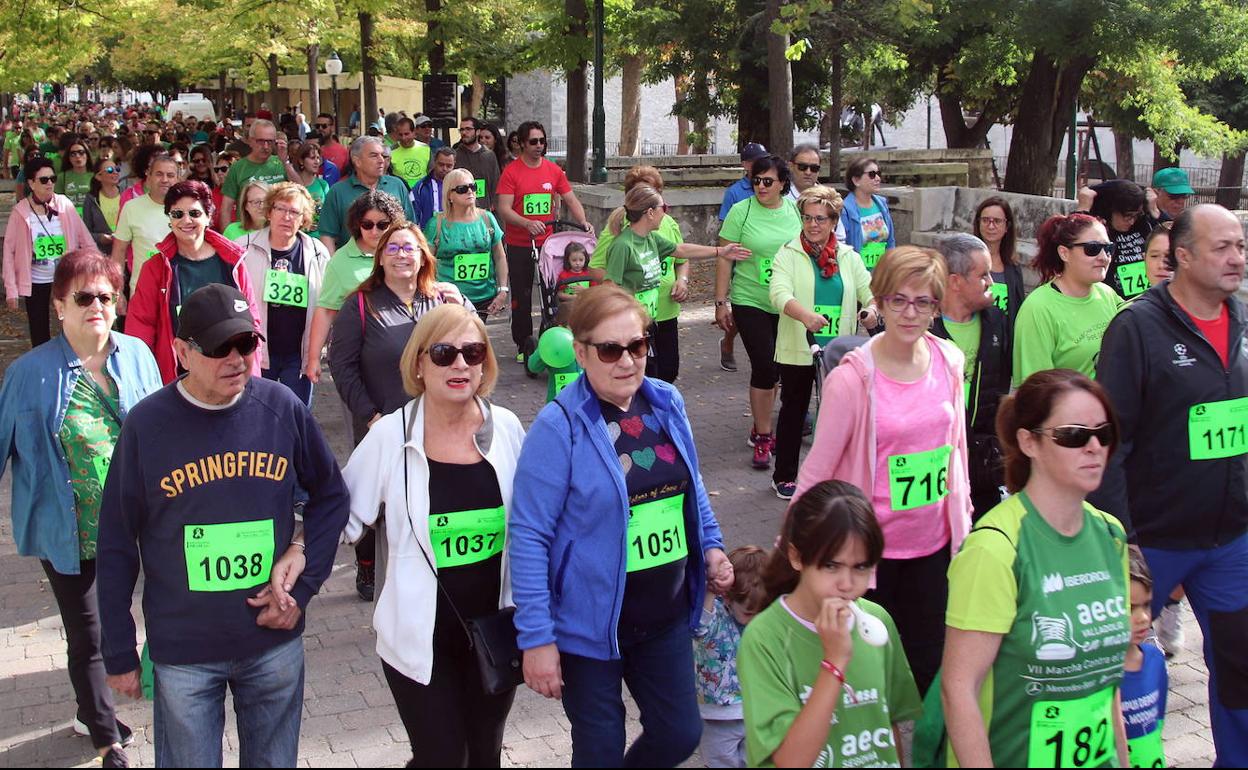 Marcha contra el cáncer celebrada en Cuéllar en 2019.