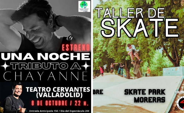 Entre los planes de este fin de semana se encuentra 'Una noche, tributo a Chayanne'' en el Teatro Cervantes y el taller de Skate de Vallanoche.