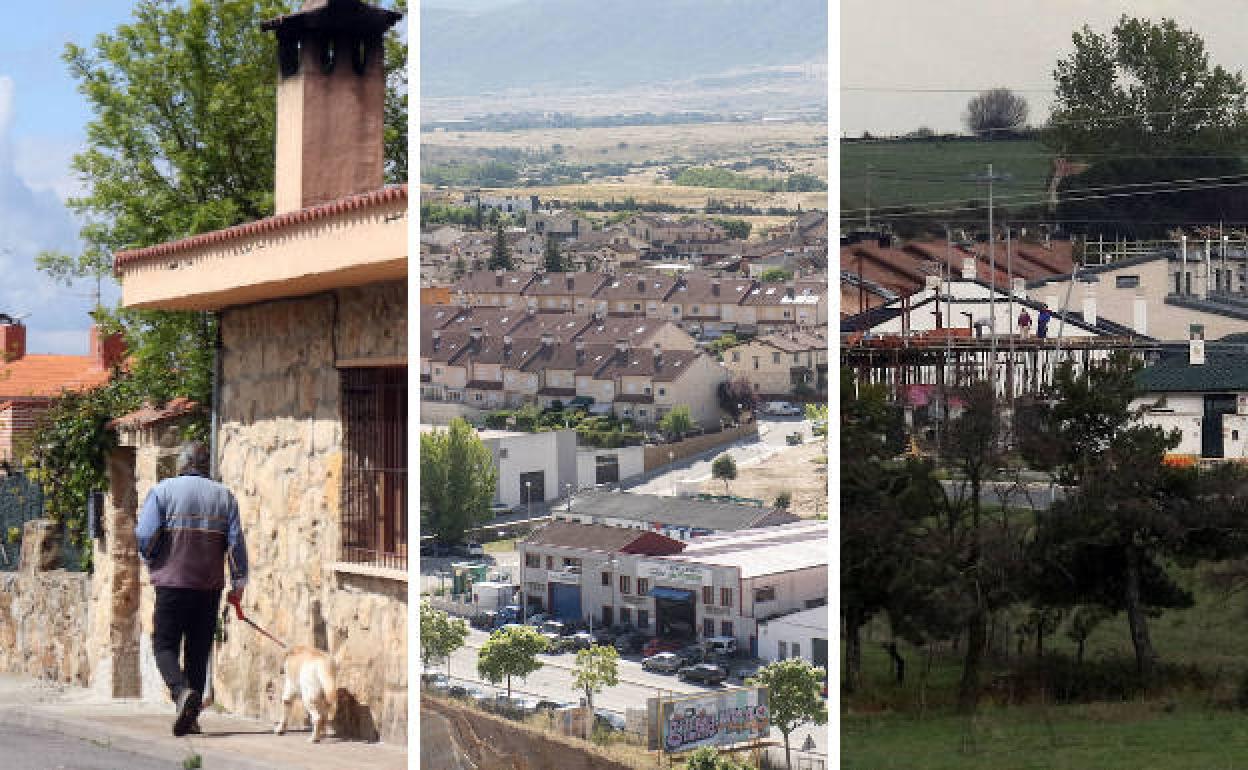 De izquierda a derecha, Trescasas, La Lastrilla y Palazuelos de Eresma , los tres municipios con más renta media disponible de Segovia. 