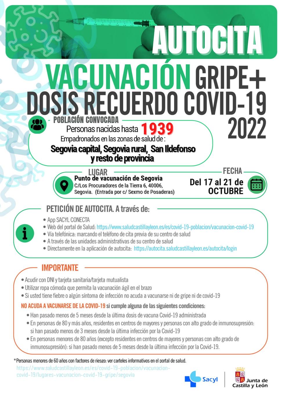 Cartel de vacunación. 