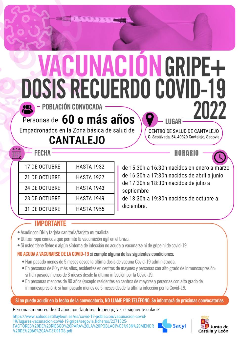 Cartel de vacunación. 