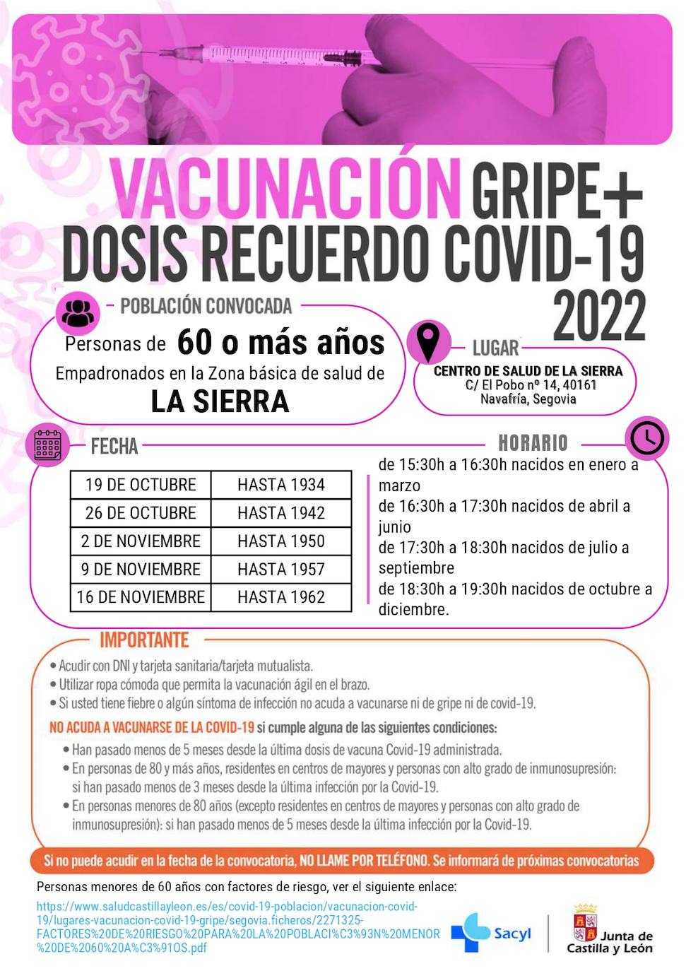 Cartel de vacunación. 