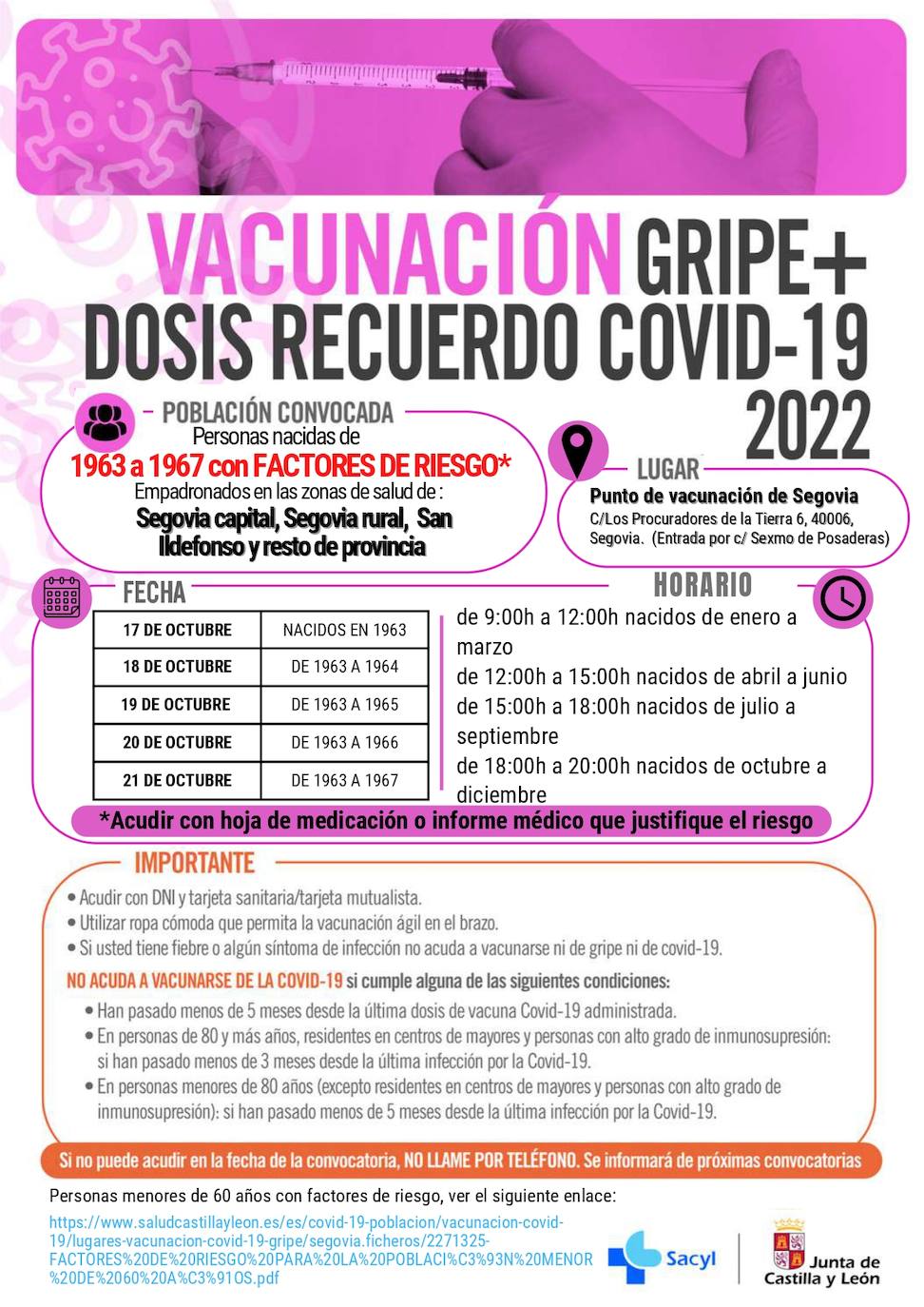 Cartel de vacunación. 