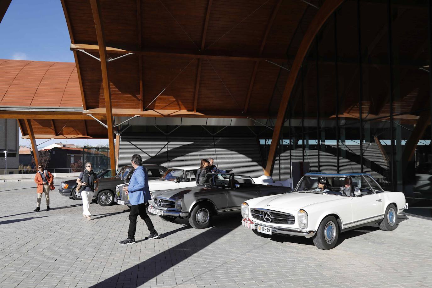 Fotos: Una veintena de coches clásicos de Mercedes visitan Bodegas Protos