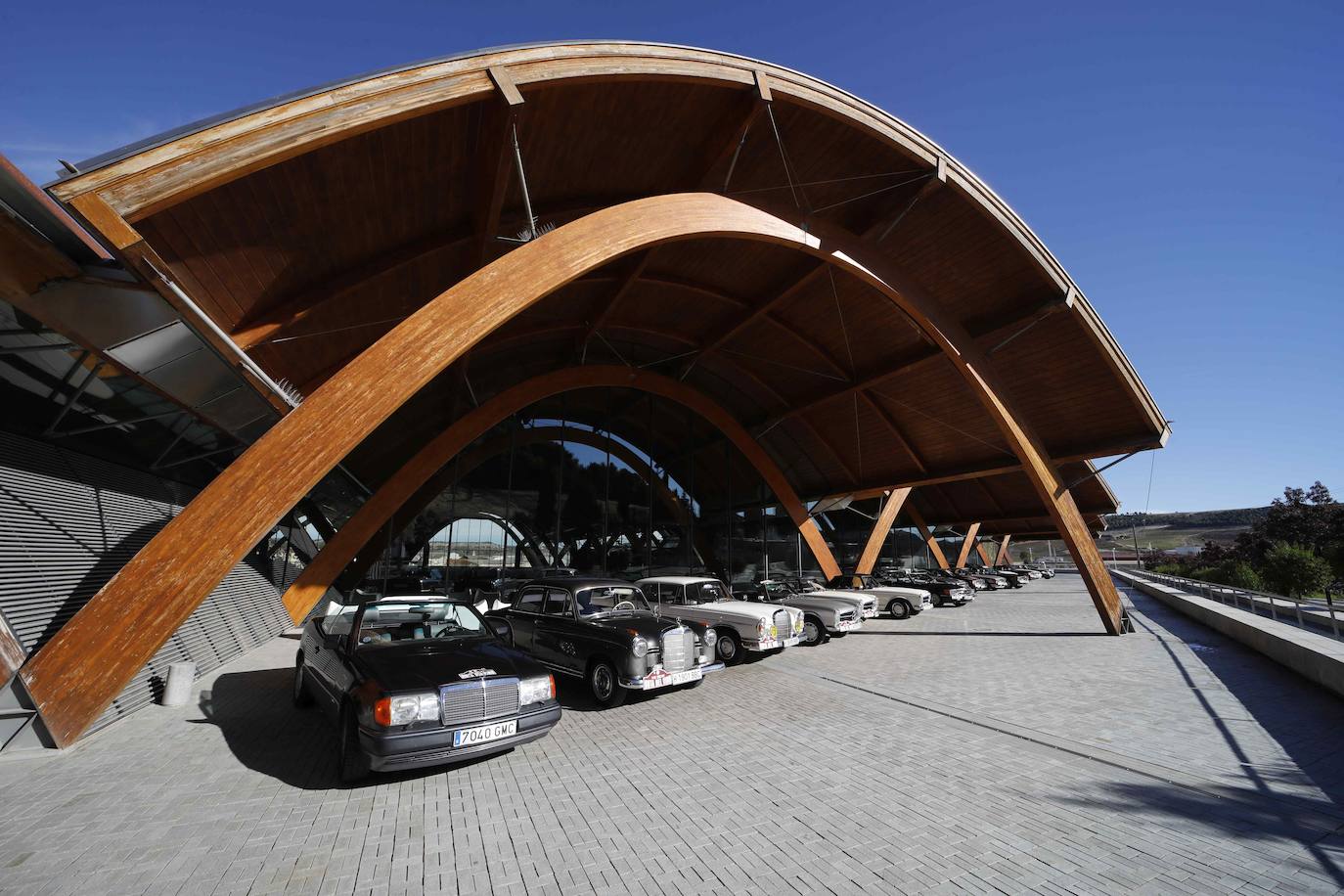 Fotos: Una veintena de coches clásicos de Mercedes visitan Bodegas Protos