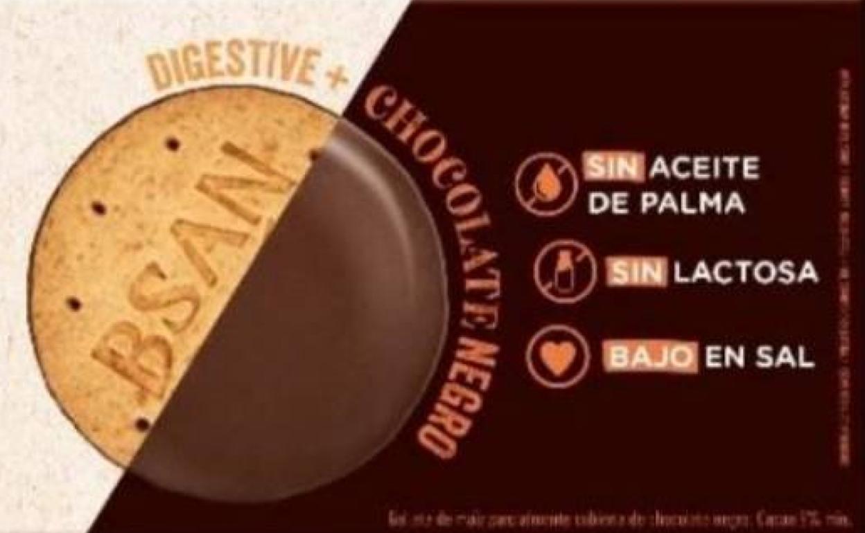 Envase de las galletas afectadas.