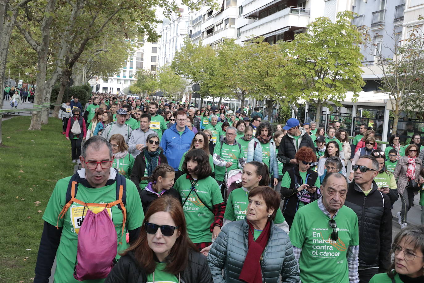 Fotos: La marcha contra el cáncer llena Valladolid de verde