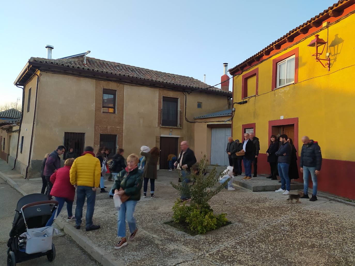 Los vecinos de Villán de Campos recogen las castañas. 