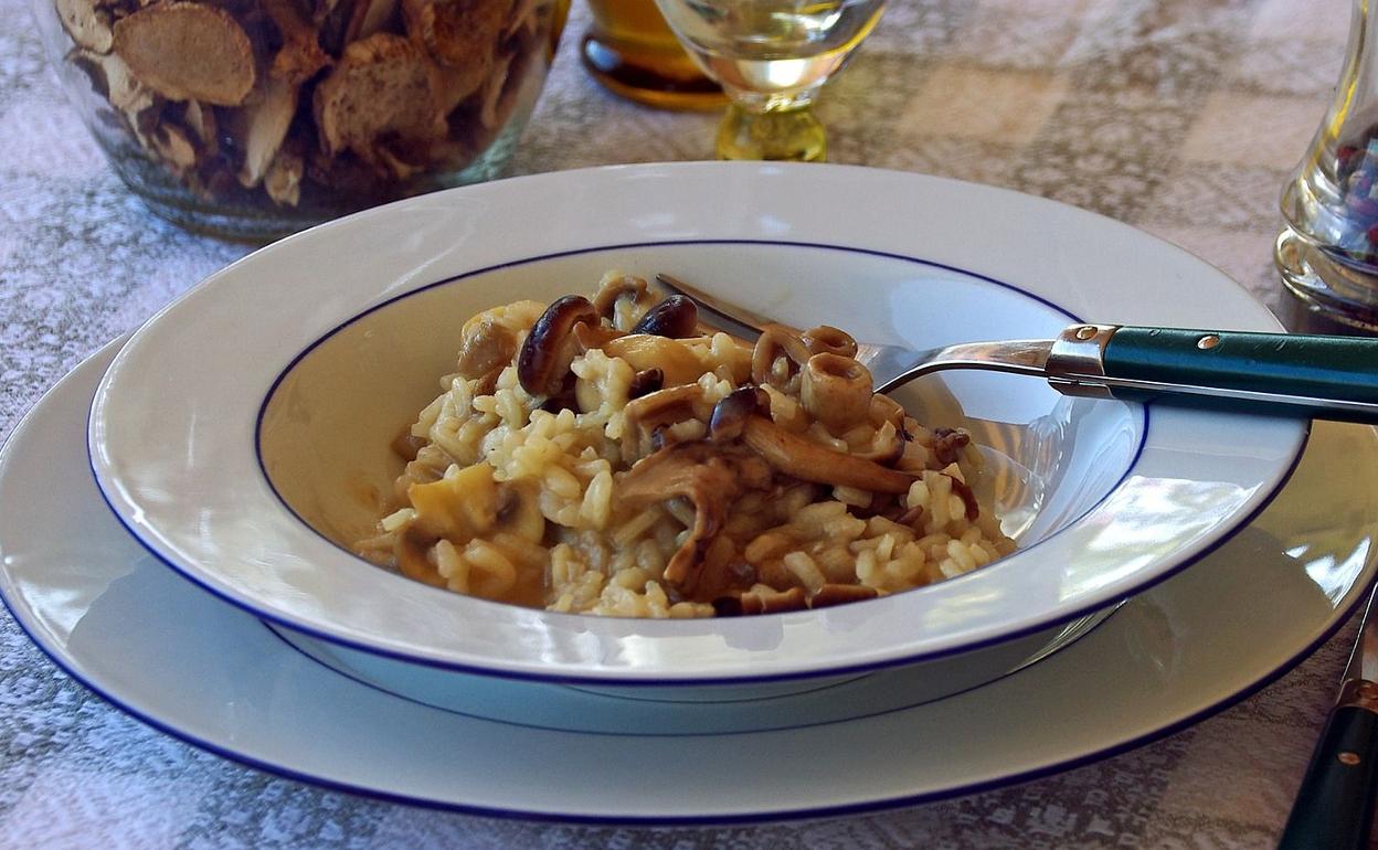 Receta de risotto con setas