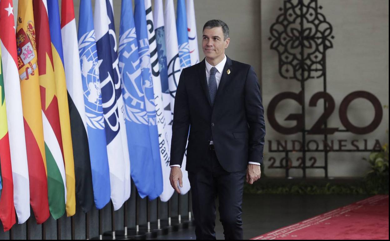 Pedro Sánchez, este martes en Bali (indonesia).