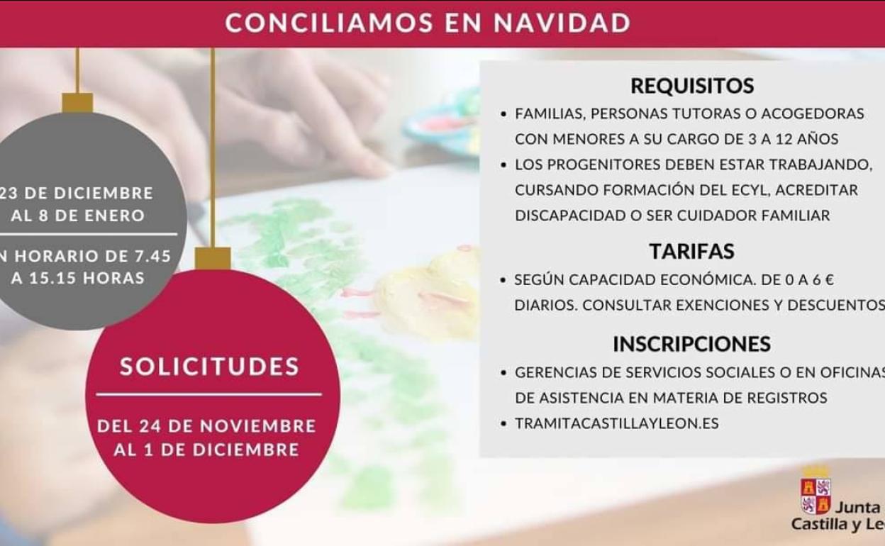 Cartel con la información principal del programa 'Conciliamos en Navidad'.