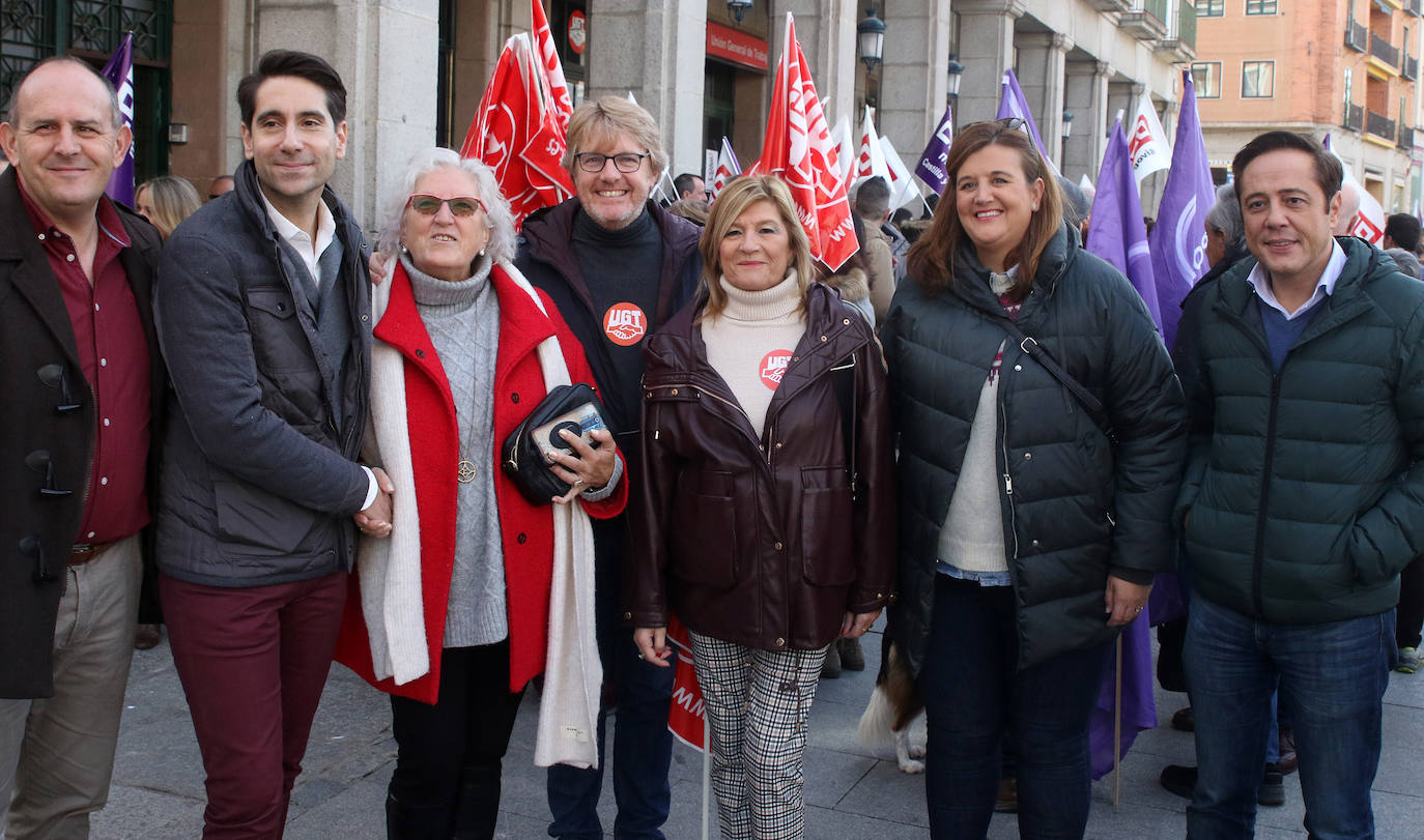 Manifestación organizada por los sindicatos en Segovia.
