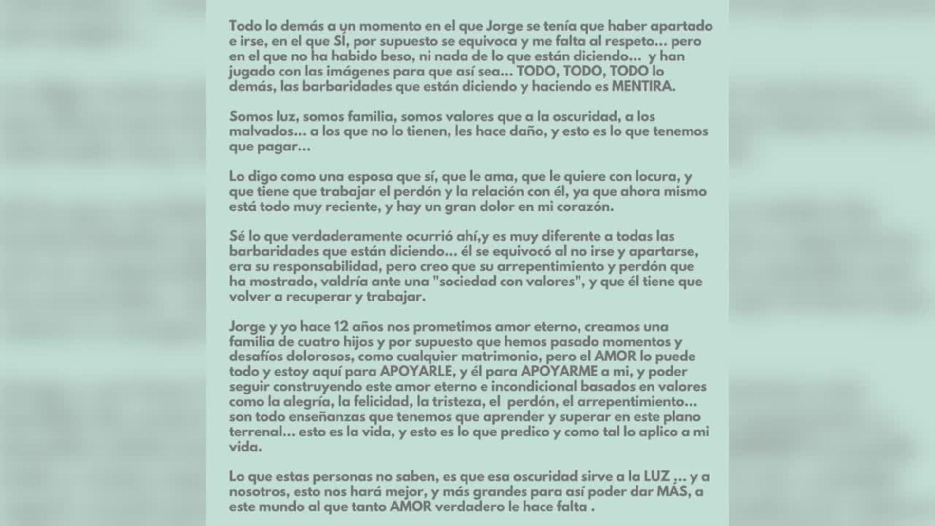La mujer de Jorge Pérez sale al paso para aclarar lo sucedido con Alba Carrillo