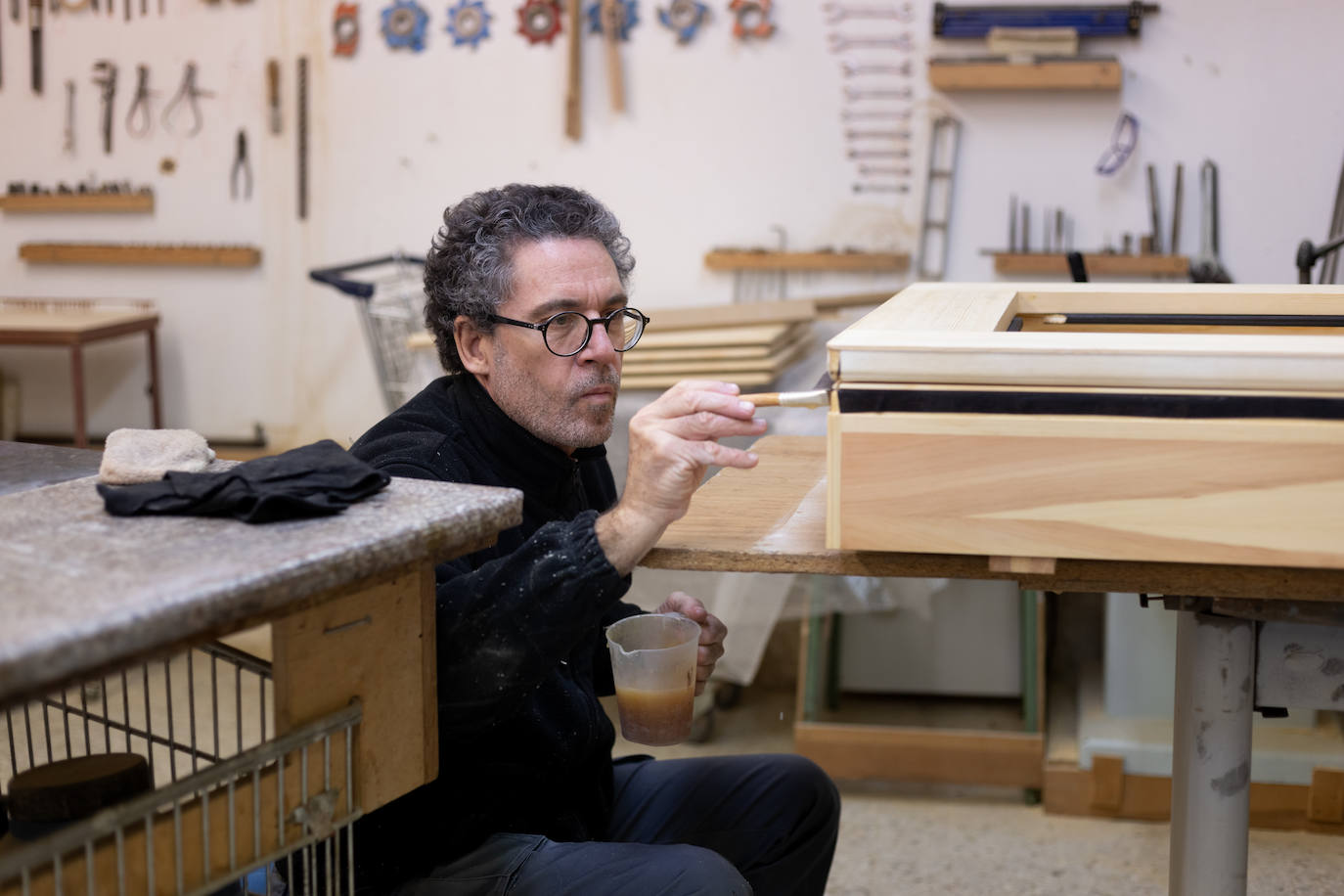 El taller de Joaquín Lois en Tordesillas (Valladolid).