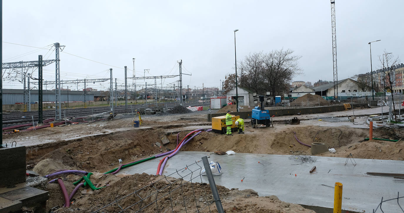 Obras del túnel de la calle Panaderos para la integración ferroviaria, Valladolid.