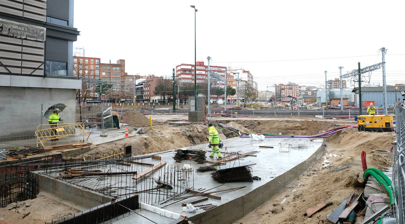 Obras del túnel de la calle Panaderos para la integración ferroviaria, Valladolid.