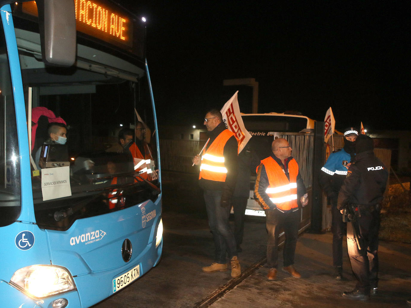 Huelga de autobuses en Segovia. 