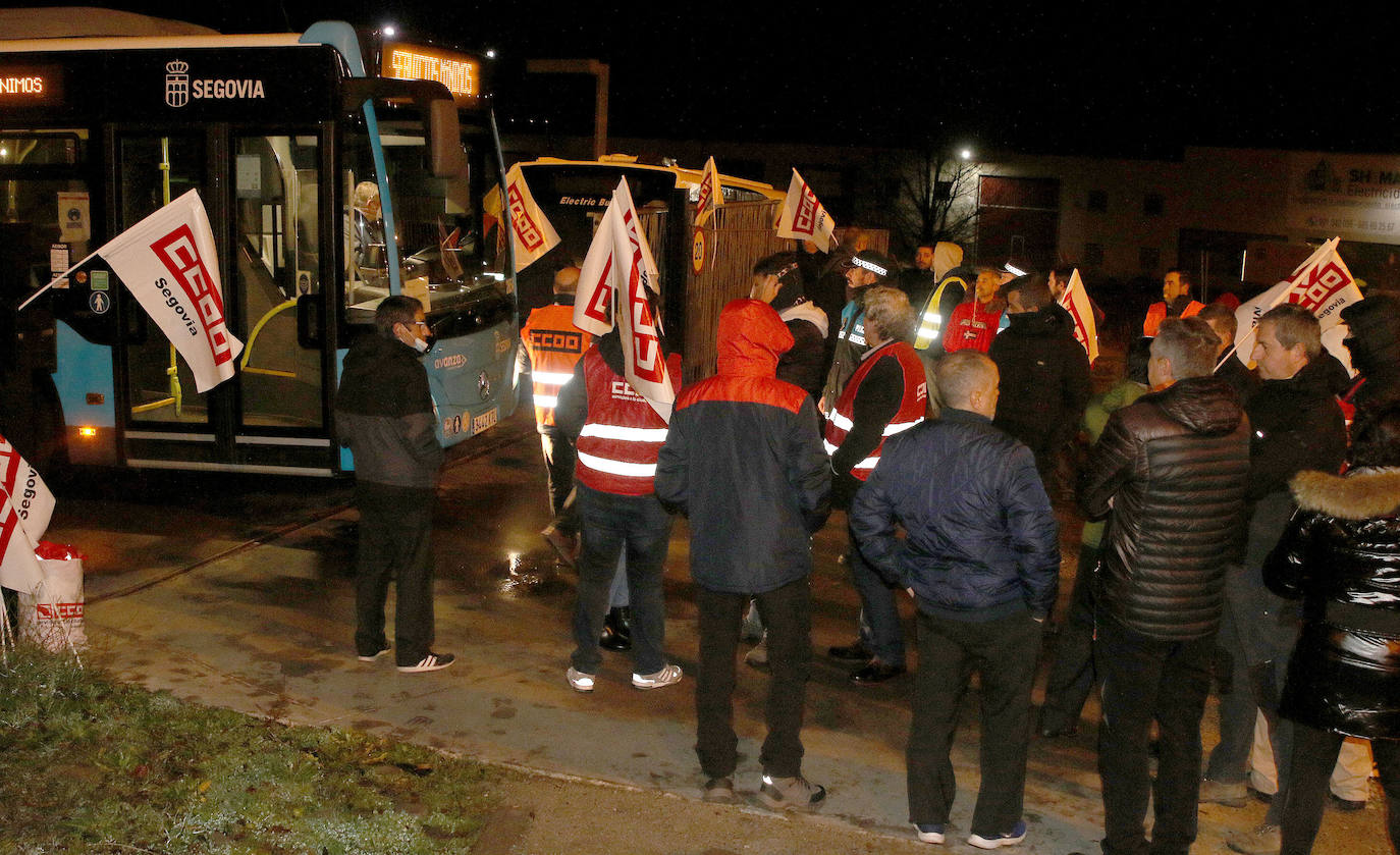 Huelga de autobuses en Segovia. 