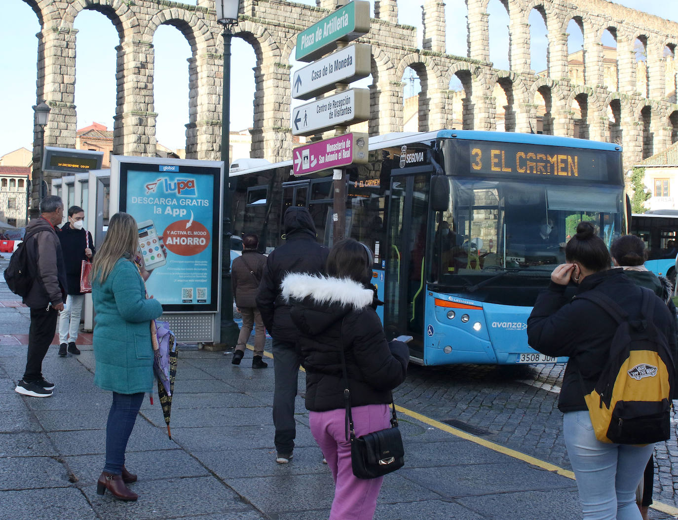 Huelga de autobuses en Segovia. 