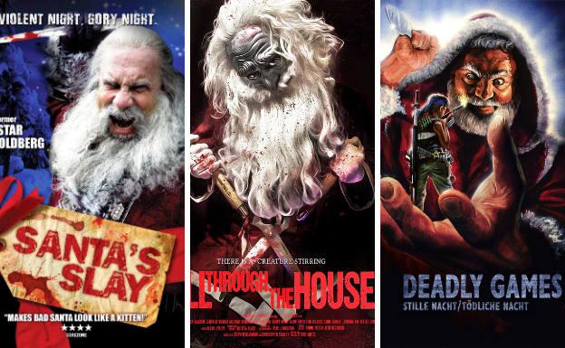 Carteles de 'El verdadero Santa' (2005), 'All through the house' (2015) y 'Game over' (1989). 