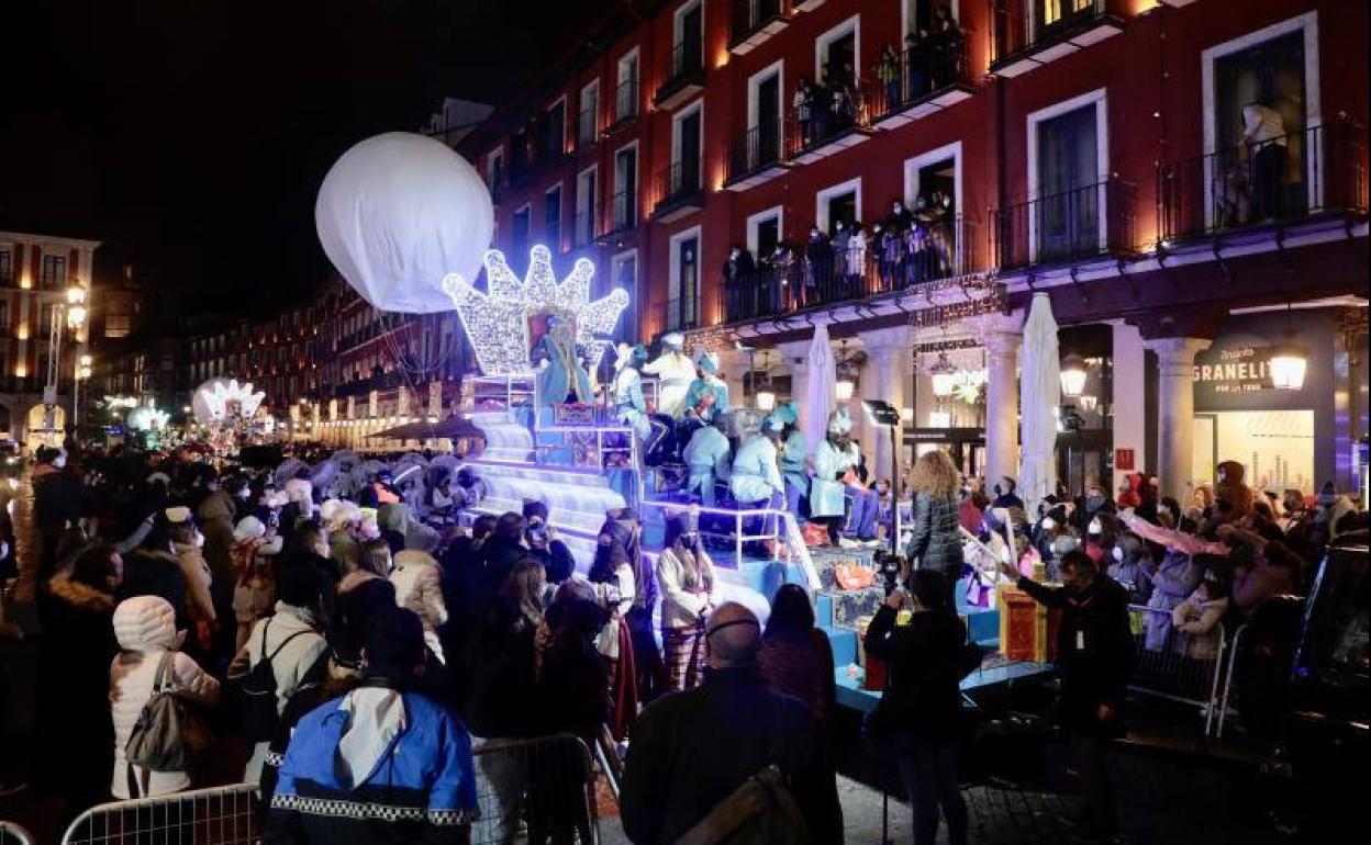 Carroza del rey Melchor en la Cabalgata de este año en Valladolid. 