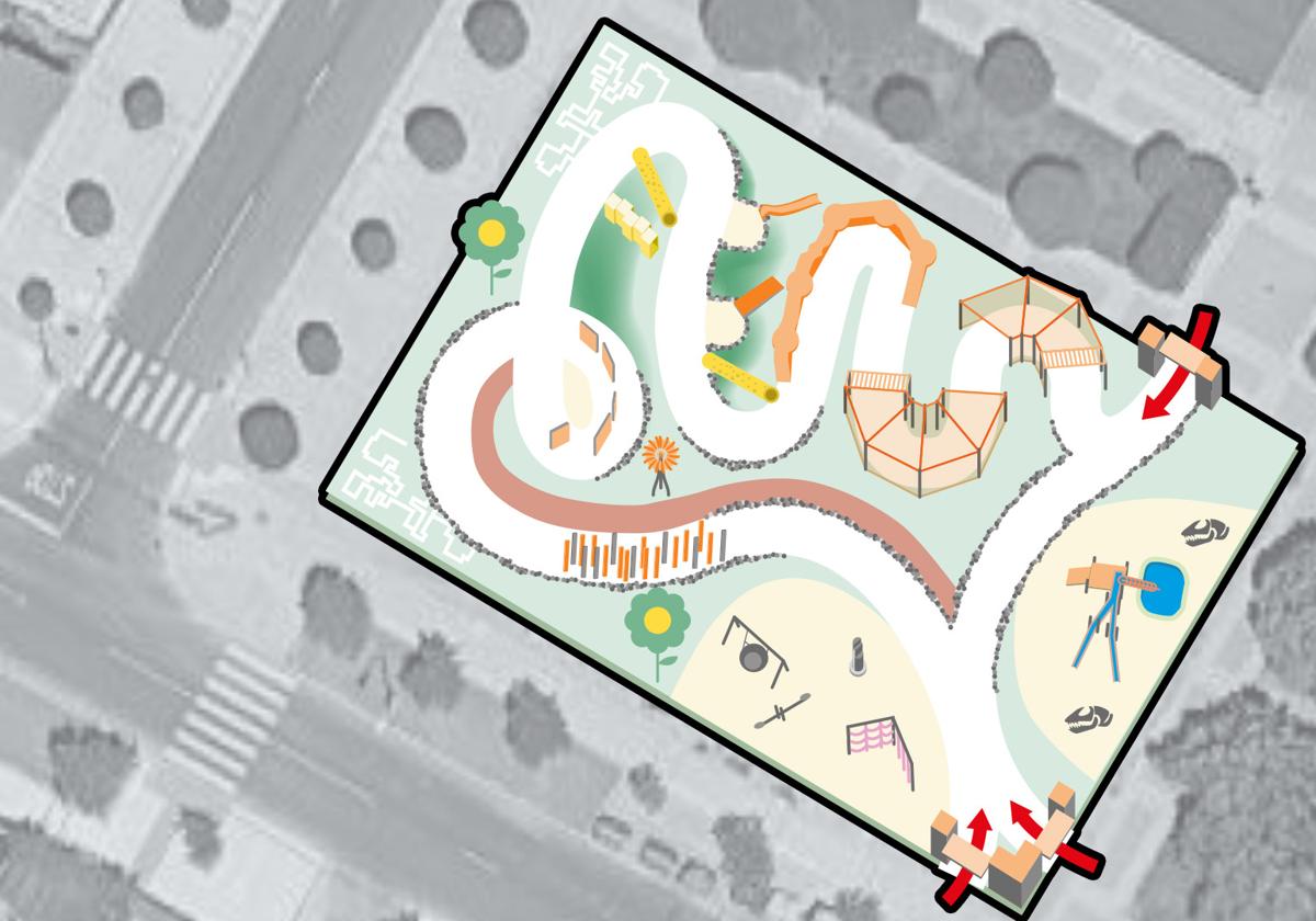 Mapa del parque multisensorial que se instalará en Covaresa.