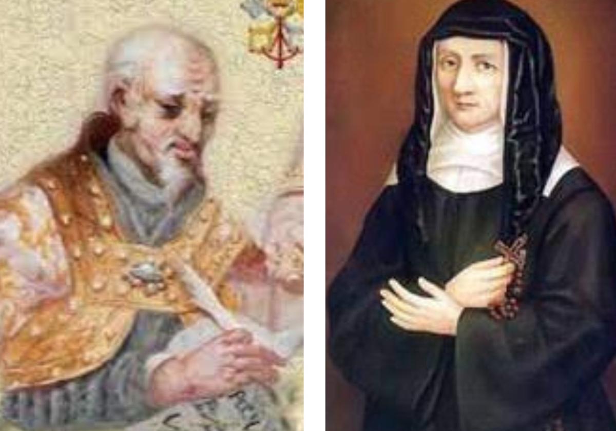 San Zacrías, papa, y Santa Luisa de Marillac.
