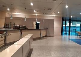 Estado actual de la cafetería del aeropuerto de Villanubla.