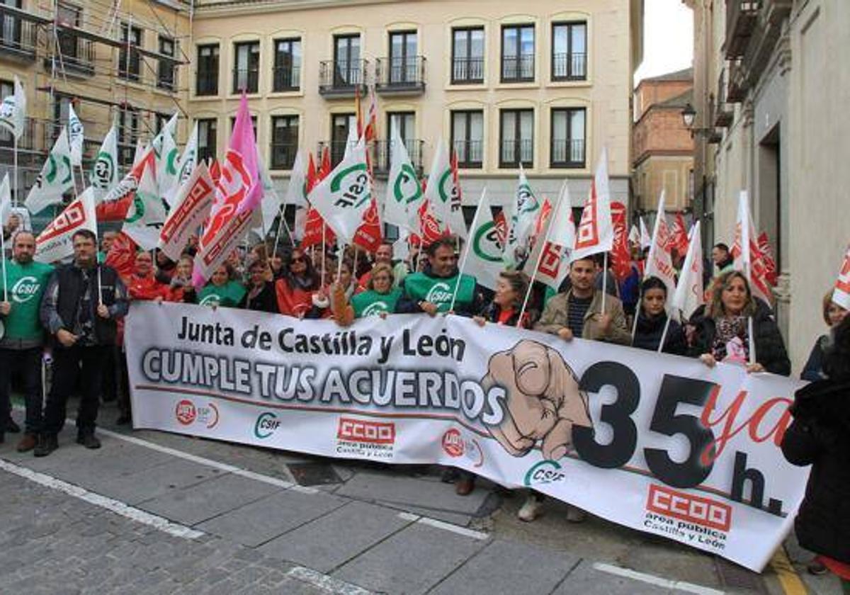 Manifestación anterior para reivindicar la jornada de 35 horas.