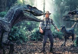 Sam NEill, en una secuencia de 'Parque Jurásico'.