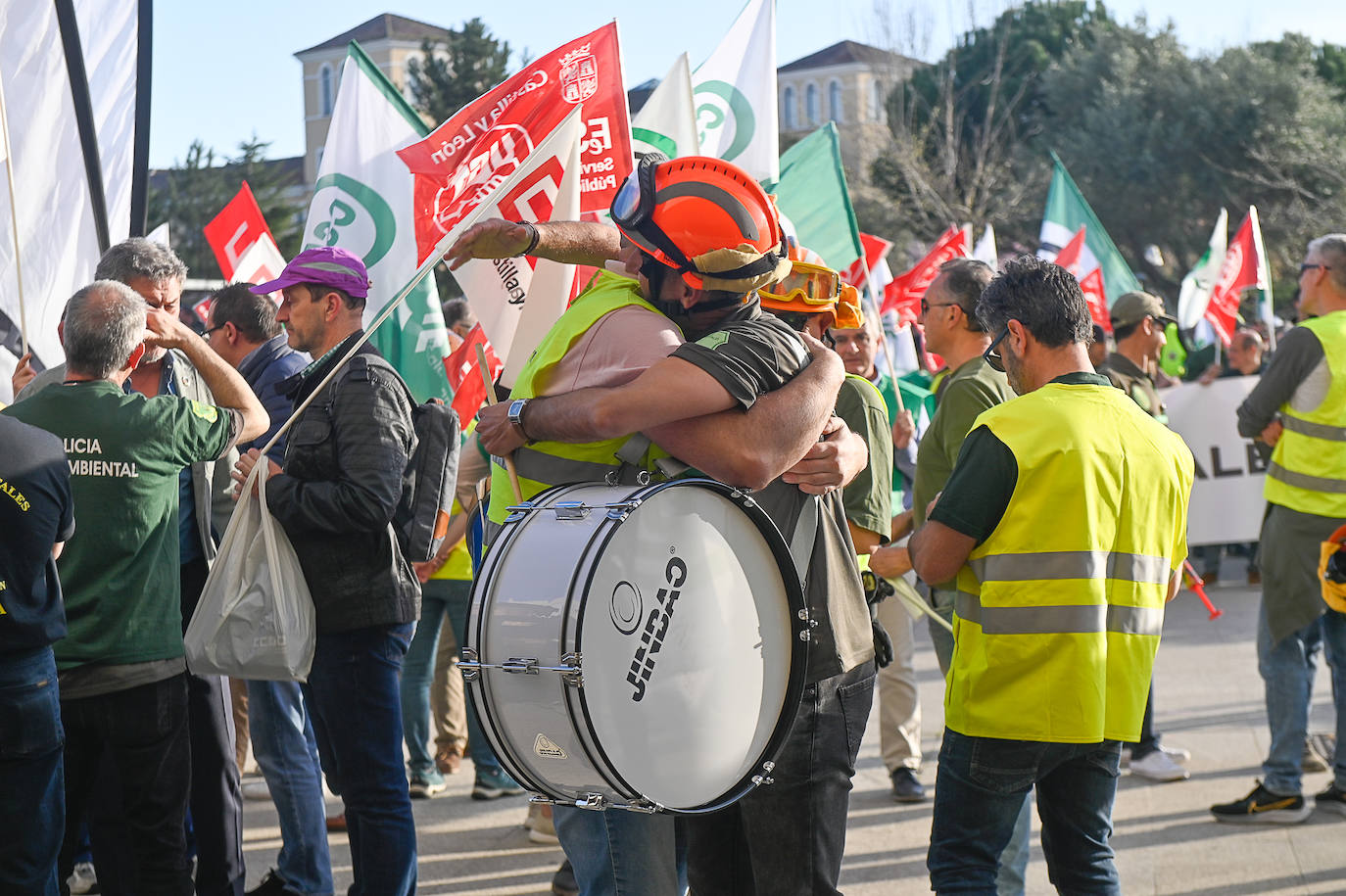 Las protestas de los agentes forestales, en imágenes