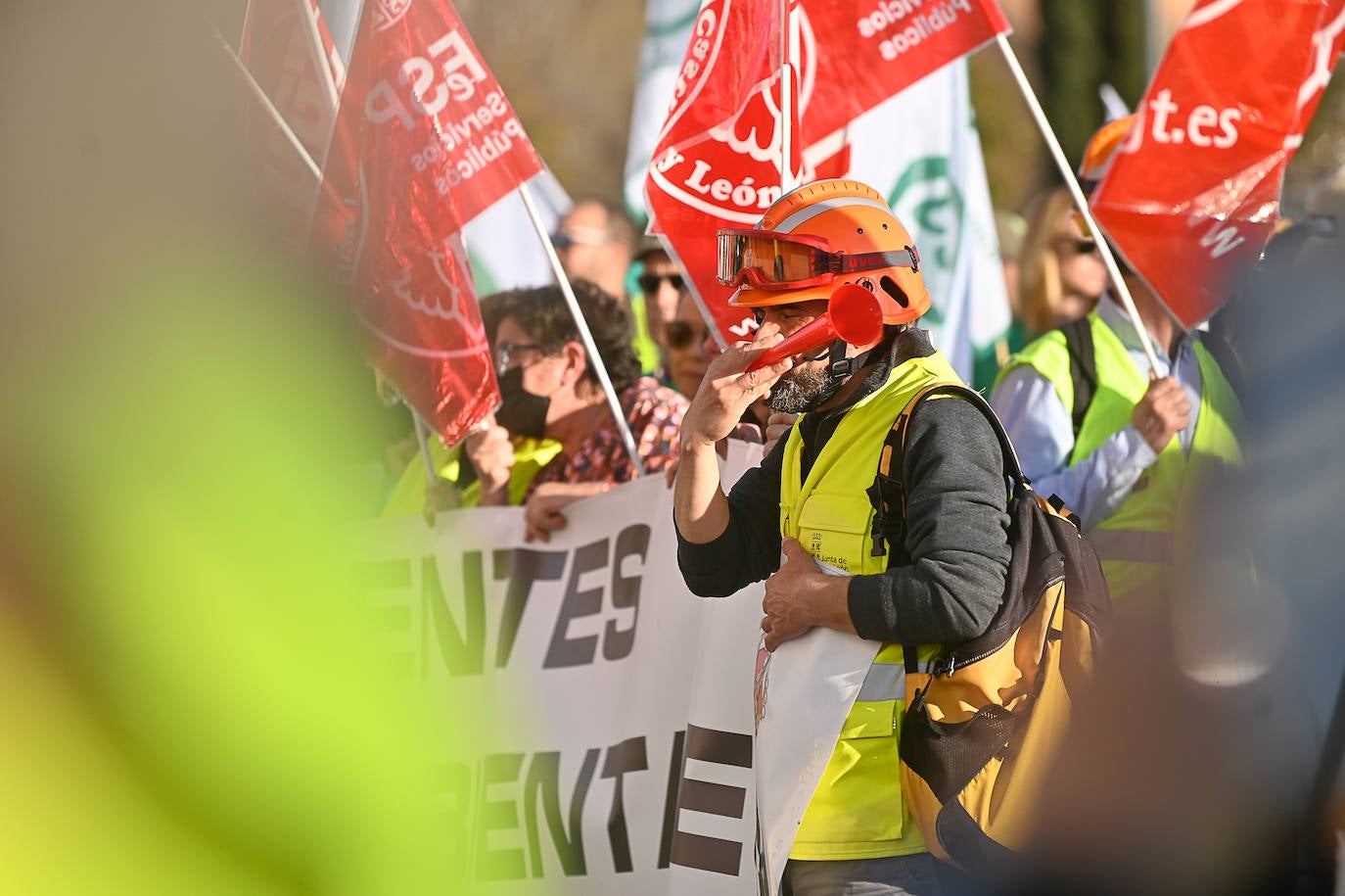 Las protestas de los agentes forestales, en imágenes