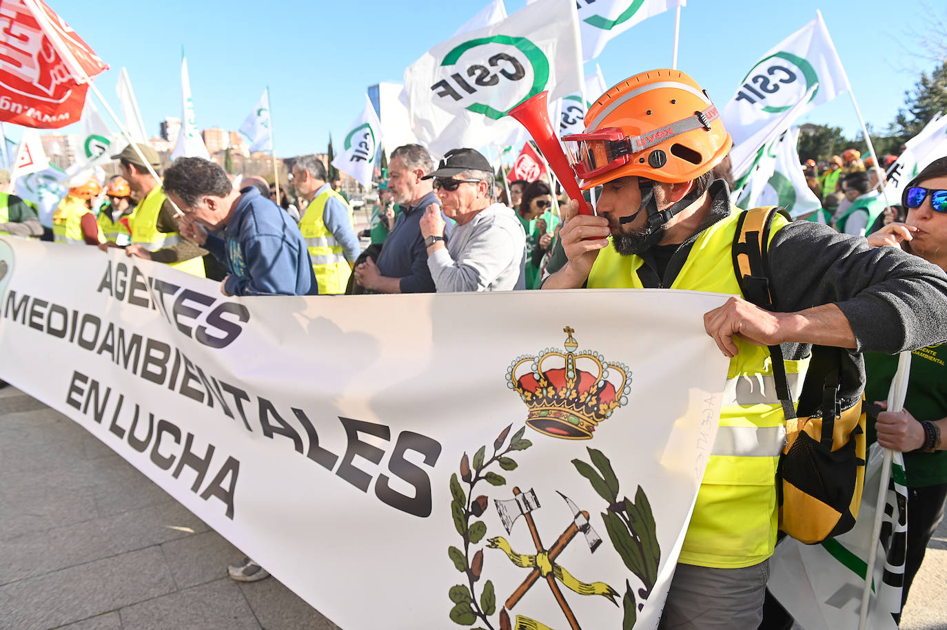 Las protestas de los agentes forestales, en imágenes